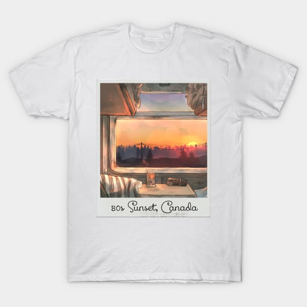 80s Sunset, Canada T-Shirt by DenielHast